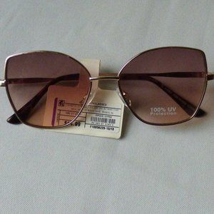 Cat Eye Metal Sunglasses, Gold